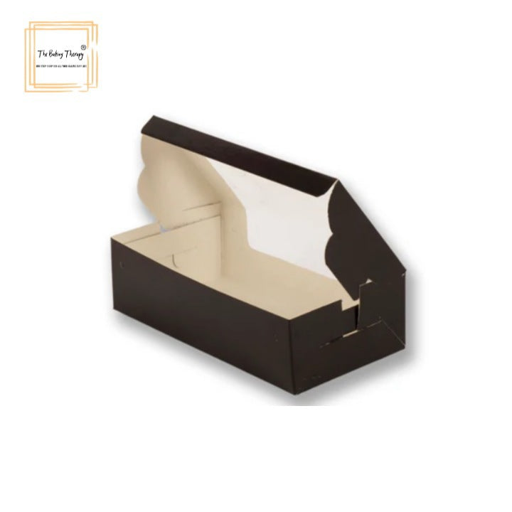 2 Pcs Double Full Window Brownie Box Black ( Pack Of 10 Pcs )