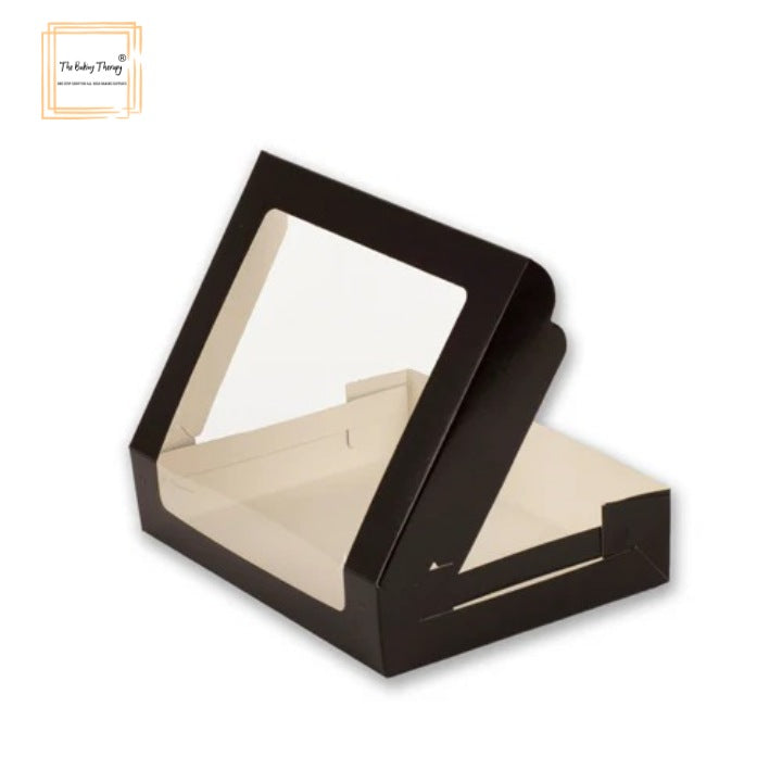 6 Pcs Six Full Window Brownie Box Black ( Pack Of 10 Pcs )