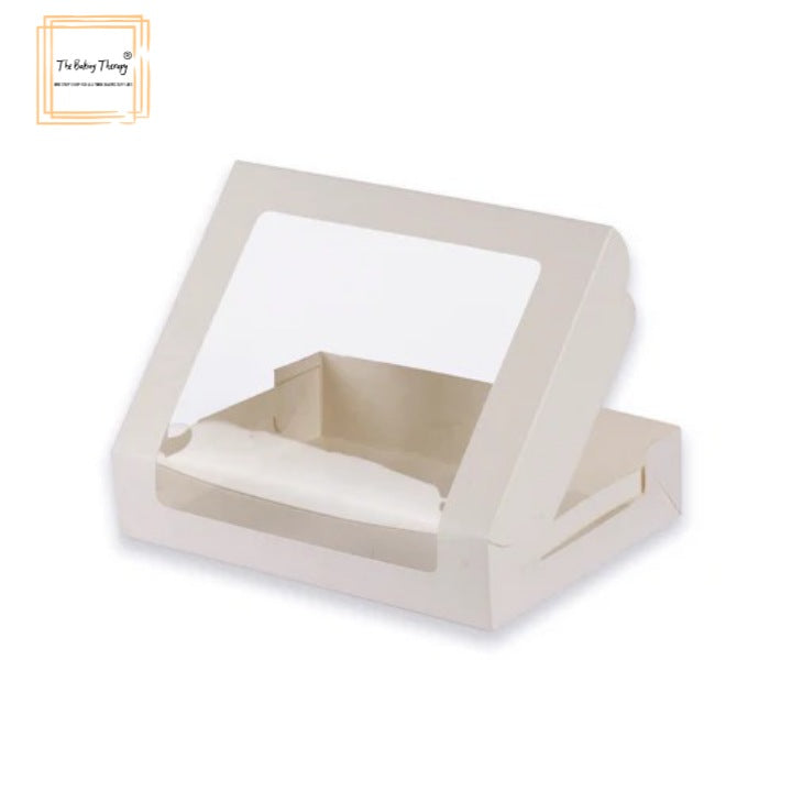 6 Pcs Six Full Window Brownie Box White ( Pack Of 10 Pcs )