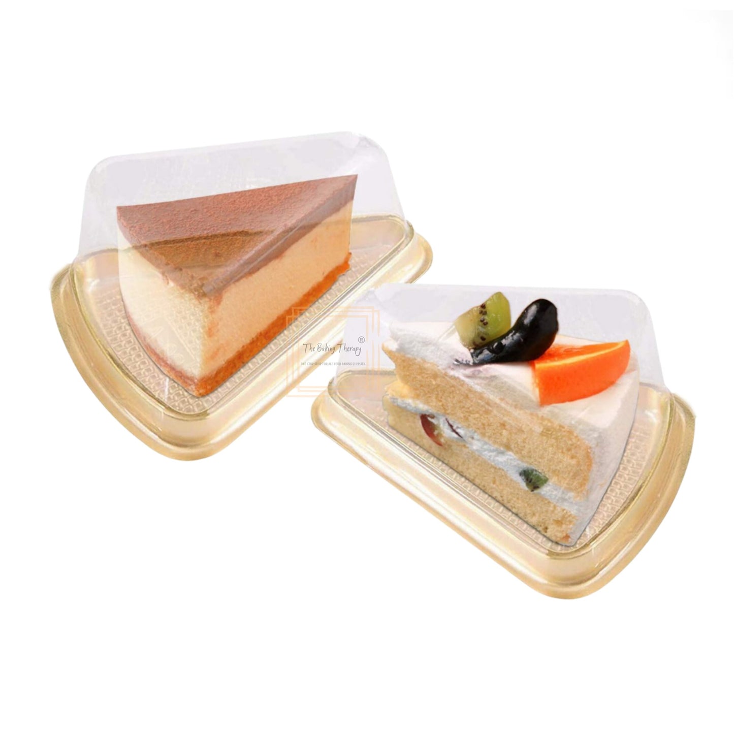 Cake Pastry Slice Containers With Lid Triangle Plastic Pastry Box ( Pack Of 10 Pcs )