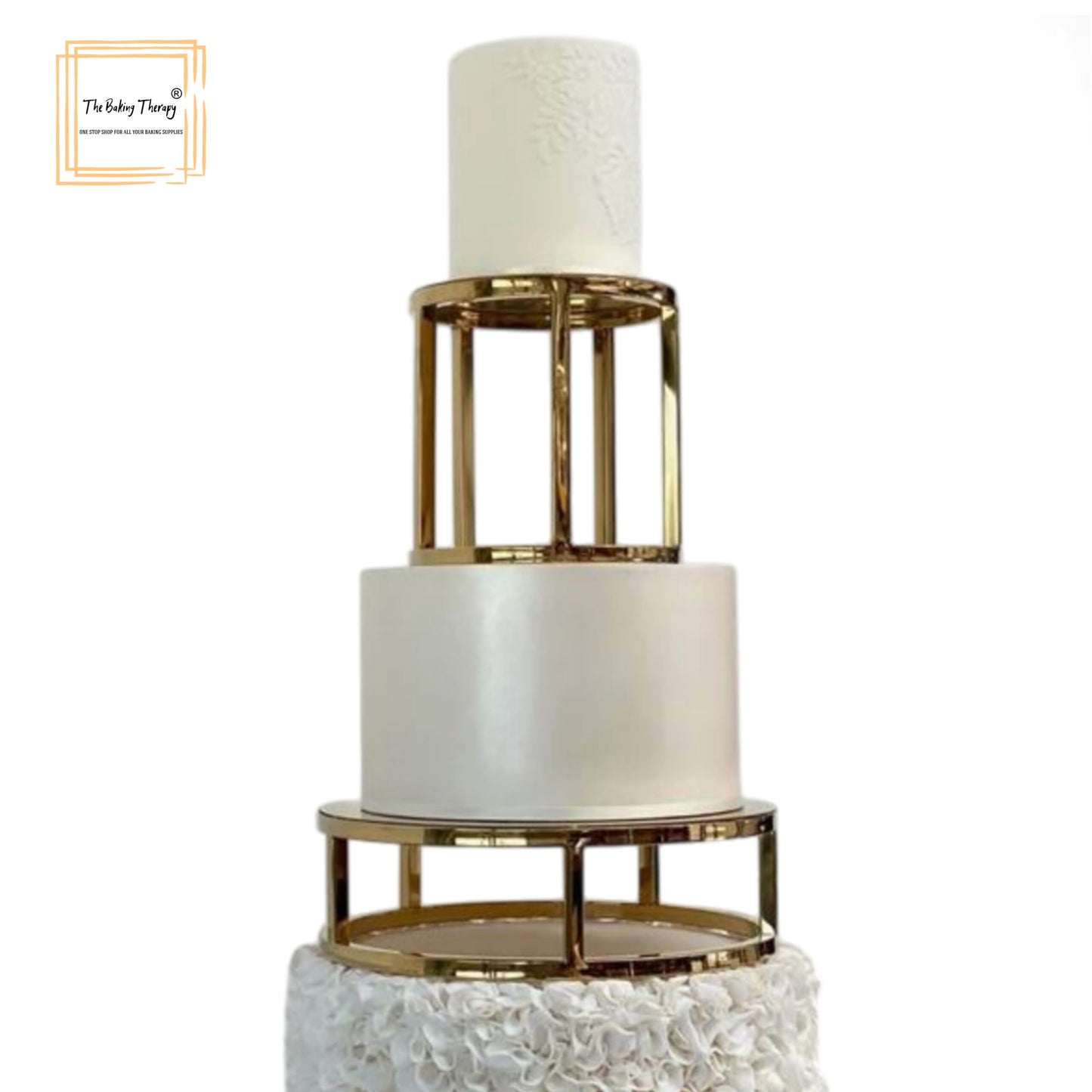 Rose Golden Round Cake Spacer Cage Design 2 Different Size (10 x 3),(7 x 8)