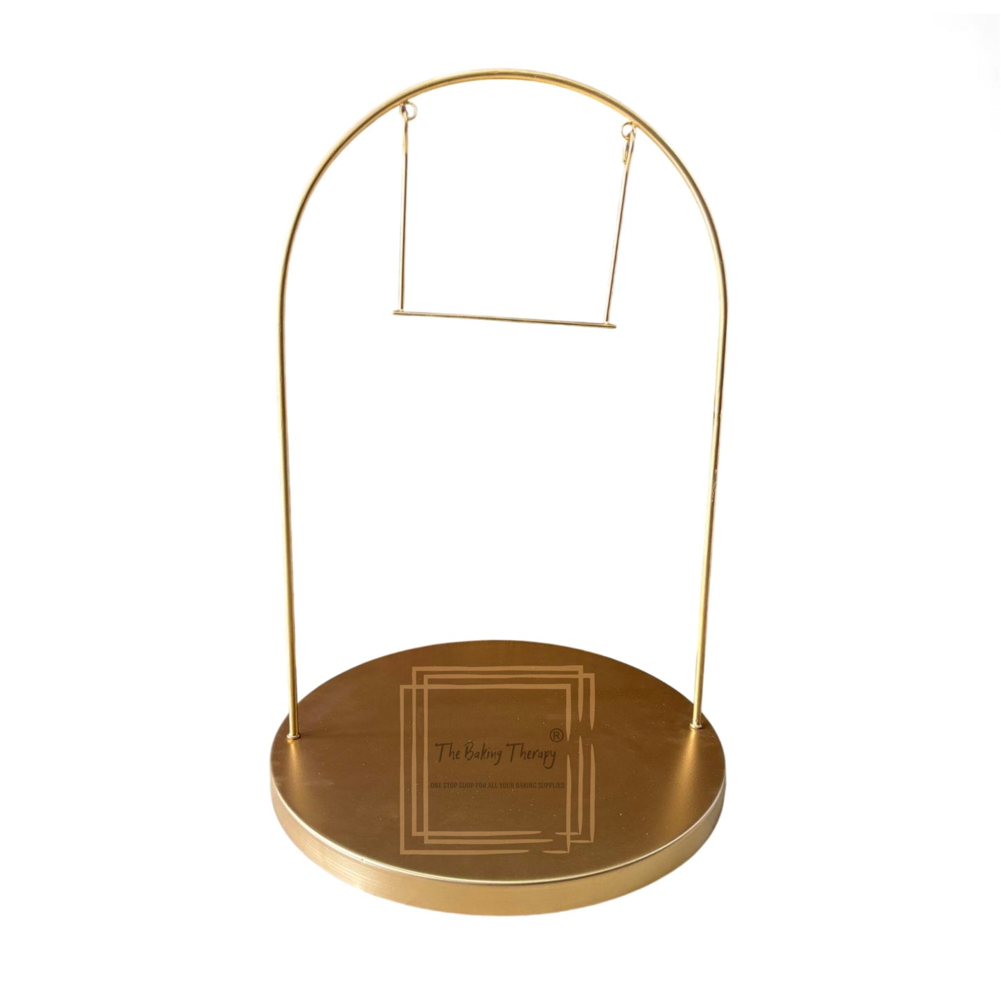 U Shape Arch With Hanging Swing Round Base Cake Stand