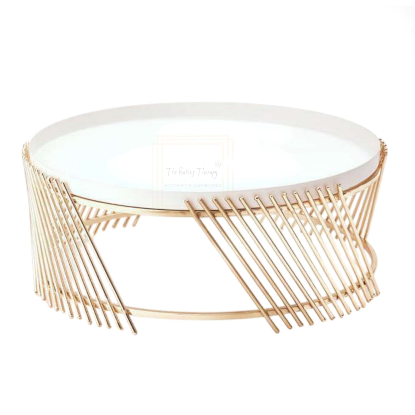 Metal White And Gold Steel Tabletop Decorative Cake Stand