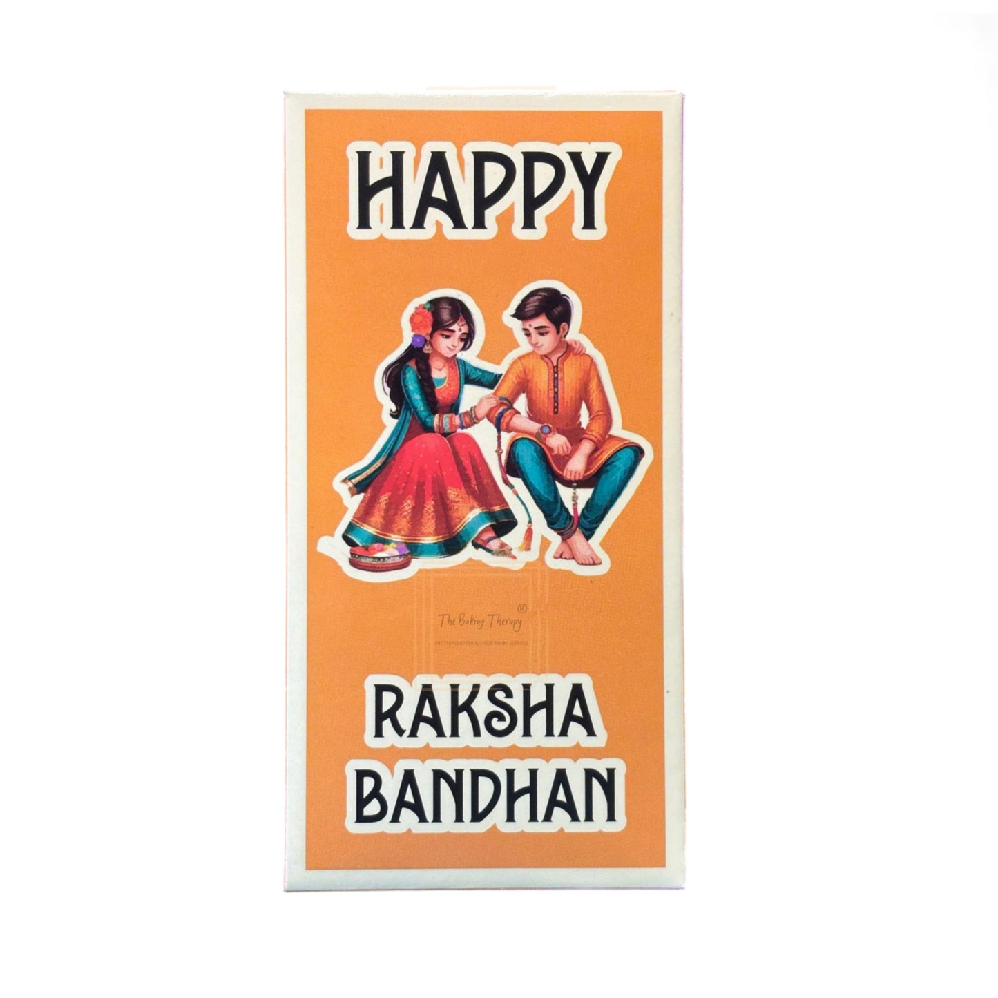 Happy Raksha Bandhan Kunafa Chocolate And Chocolate Bar Box - Design 4 ( Pack of 10 Pcs )