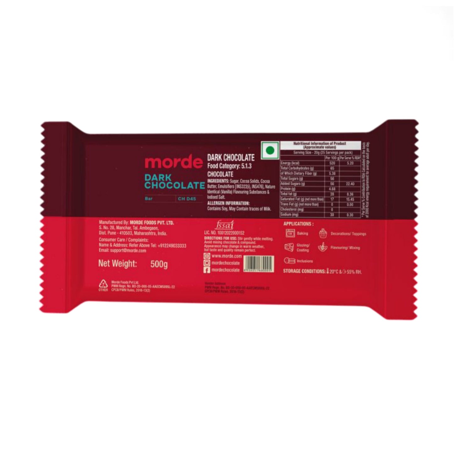 Morde Dark Chocolate CH D45 (500 gm)