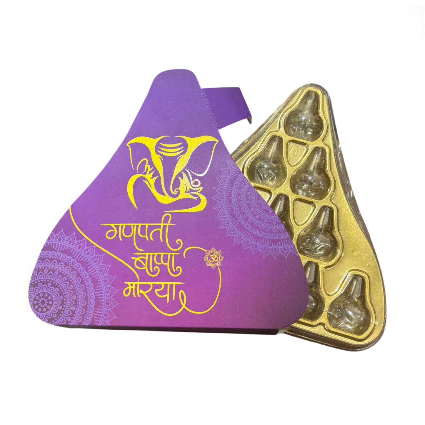 11 Cavity Ganesh Chaturthi Special Triangle Shape Modak Packing PVC Box ( Design 1 )
