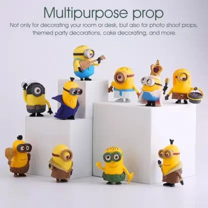 Minions Figures Cake Decorating PVC Model { Set Of 10 Piece }