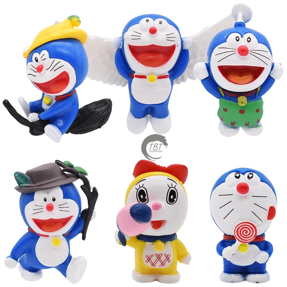 Doraemon Cake Decoration Toys Set { Set Of 6 Piece }