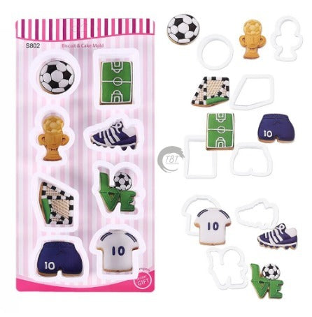 8 Pcs Football Cookie And Fondant Cutter