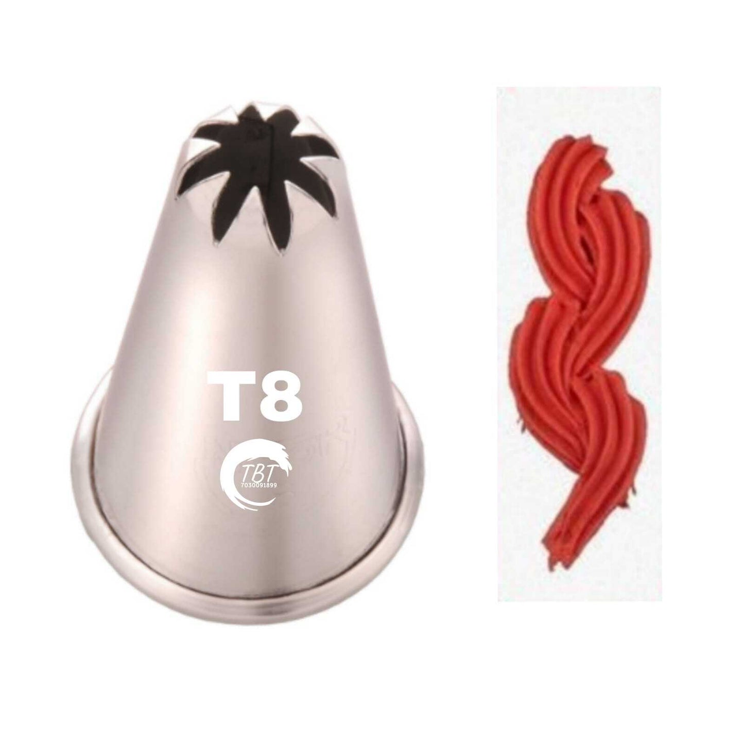 Noor Stainless Steel Icing Piping Nozzle - T8