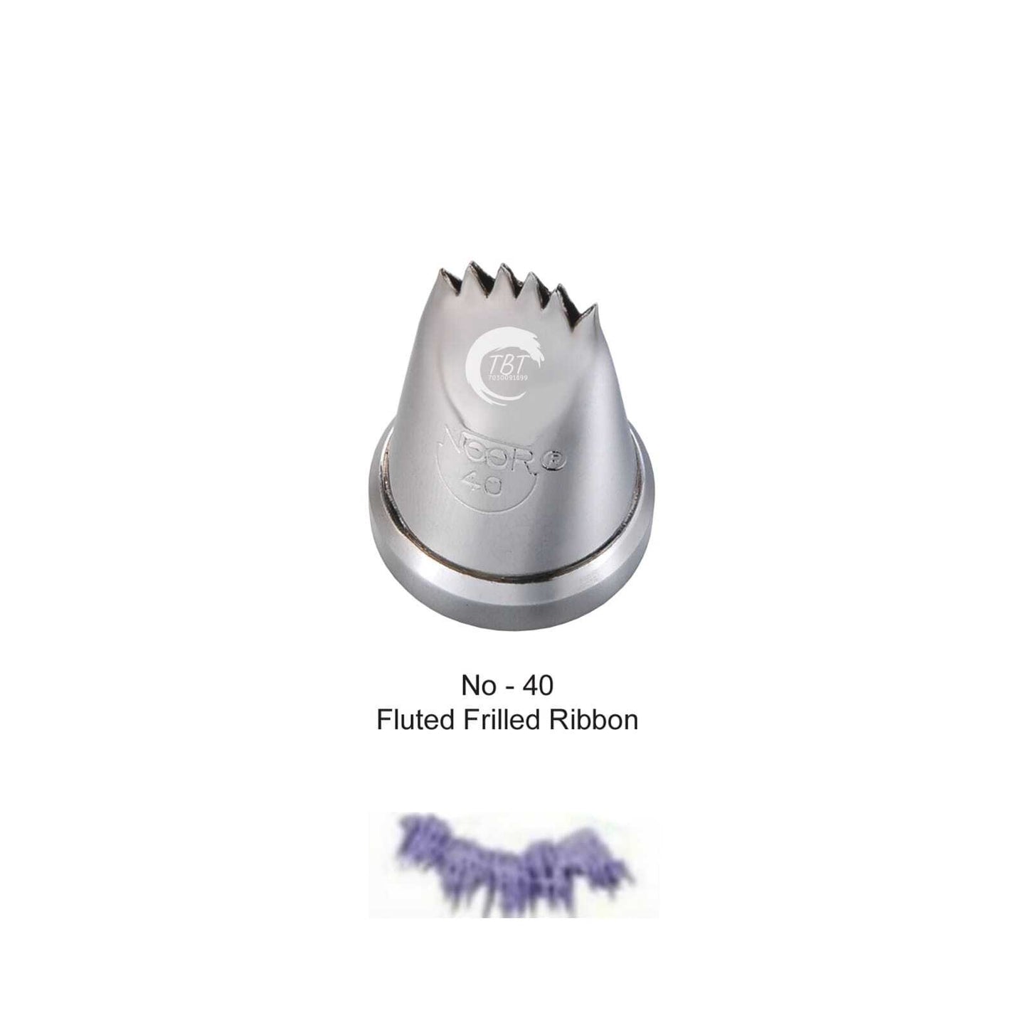Noor Icing Piping Fluted frilled Ribbon Nozzle - No40