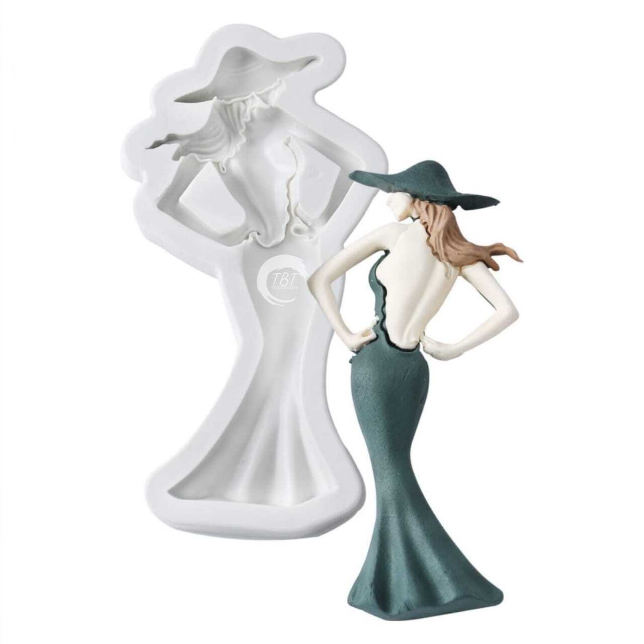 Beautiful Beauty Town Girl SIlicone Fondant Mold