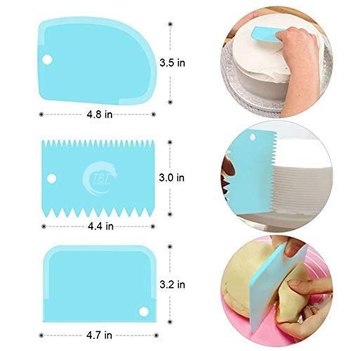 3 Pcs Cake Scraper