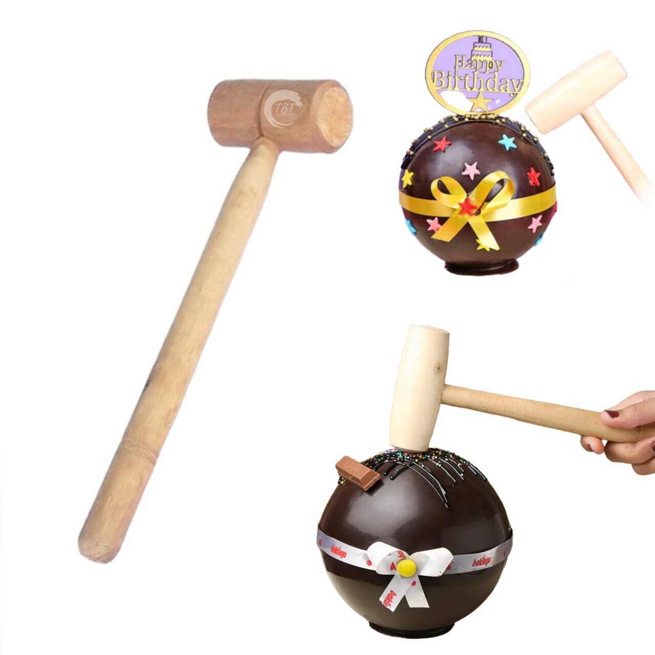 Wooden Pinata Chocolate Cake Hammer