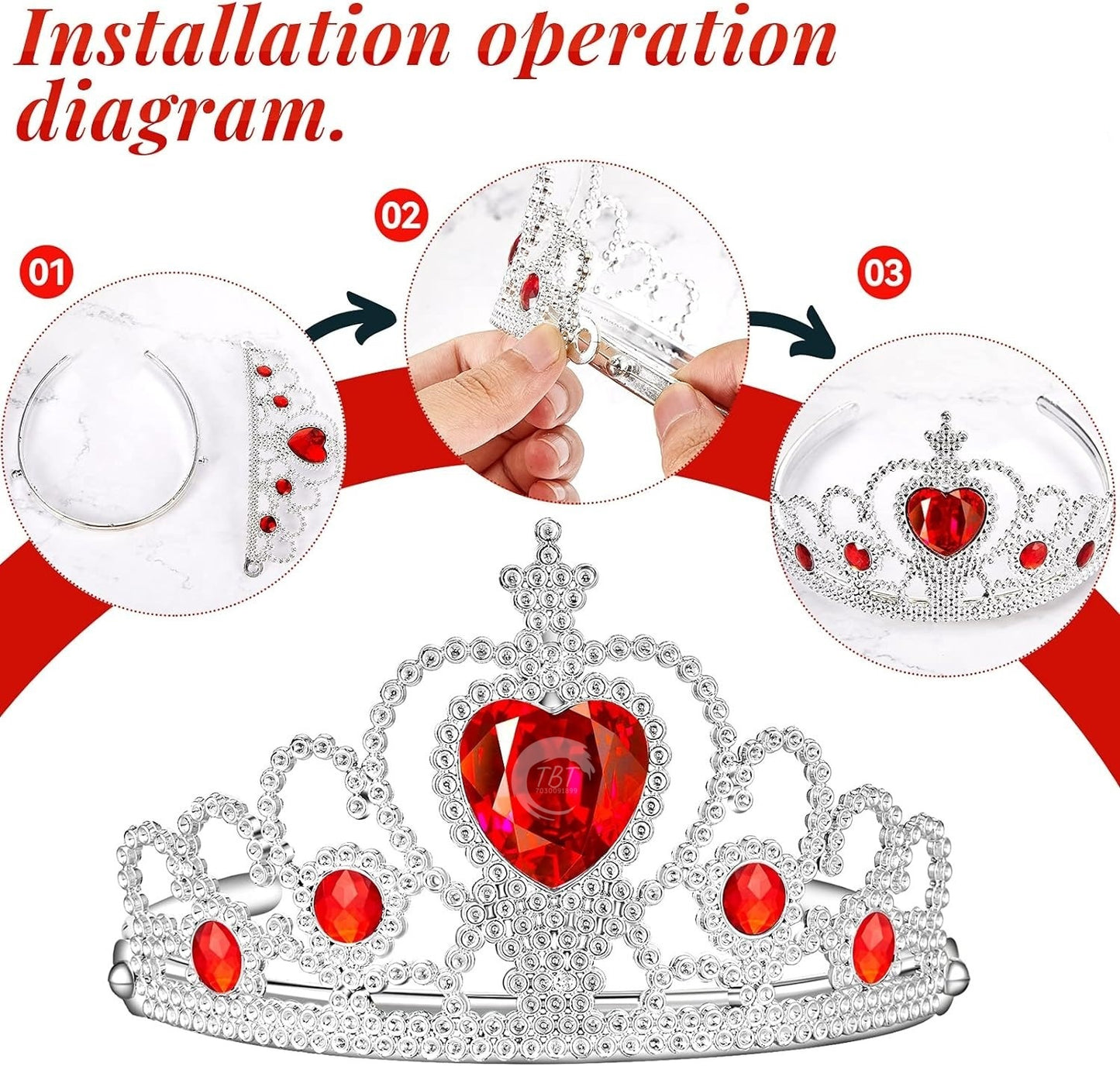 Sky Blue Plastic Princess Cake Crown