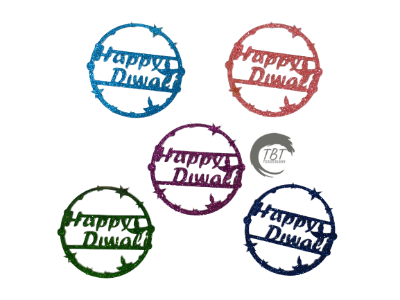 Happy Diwali Acrylic Sticker Multicolor 1Pcs
