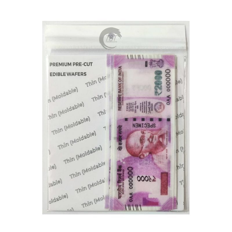 Edible Pre-Cut Wafer Paper Indian Currency 2000 Rupees Note