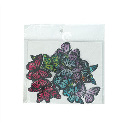 Colourful Black Border Small Edible Pre-Cut Butterfly Wafer Paper
