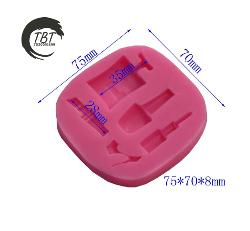 Perfume Nail Polish Lipstick High Heel Silicone Fondant Mold