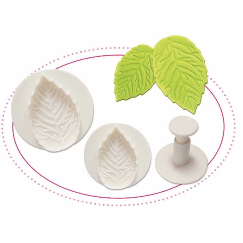 Veined Rose Leaf Plunger Fondant Cutter