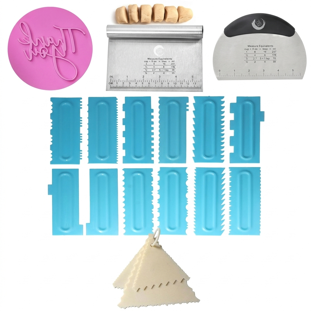 Cake Scrappers & Embosser Stamps