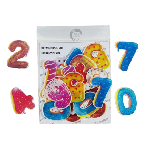 0-9 Numbers Edible Pre-Cut Wafer Paper