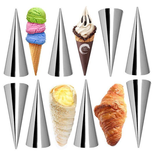 6 Pcs Stainless Steel Cream Roll Baking Tube