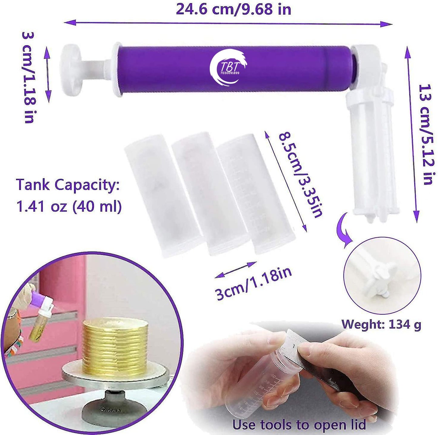 Shimmer Airbrush Pump Cakes Glitter Decorating Tool