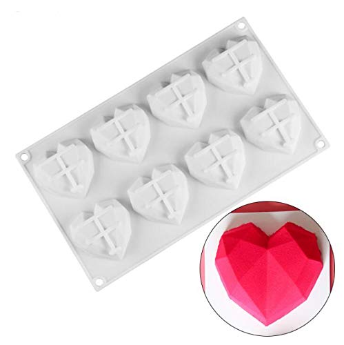 8 Cavity Heart Shape 3D Silicone Mold