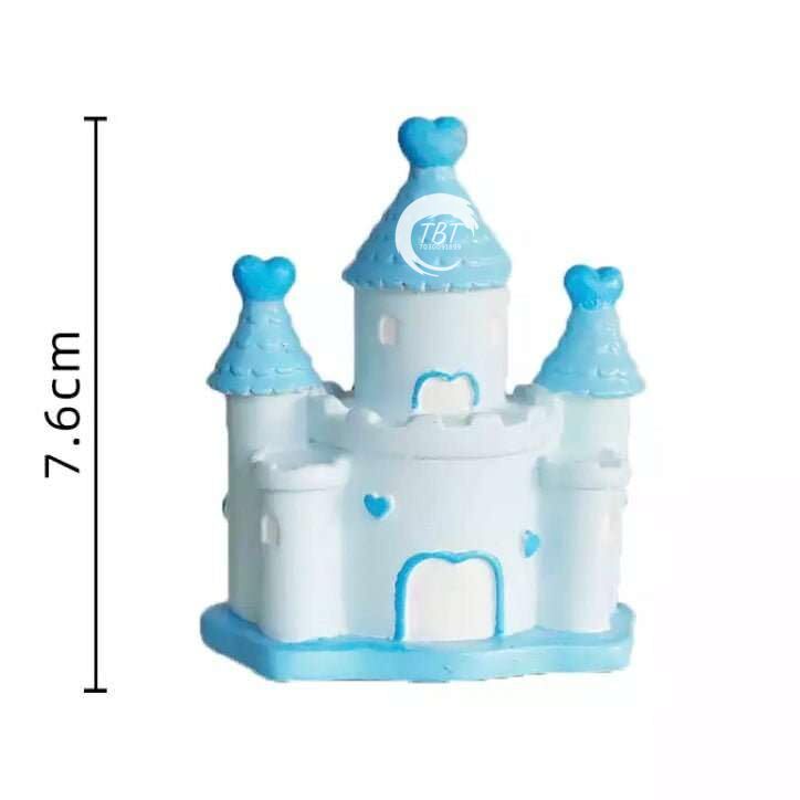 Pink Blue 3D Princess Castle Cake Toy Topper - 1 Piece