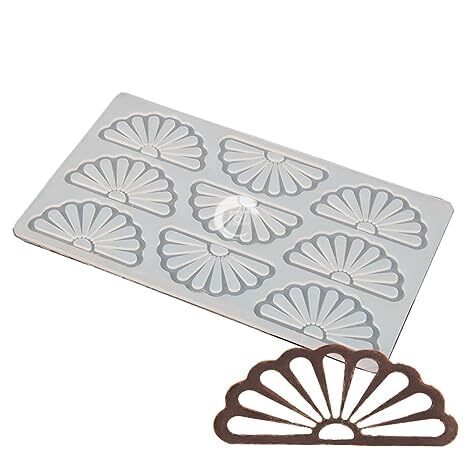 9 Cavity Fan Silicone Garnishing Chocolate Sheet Mold