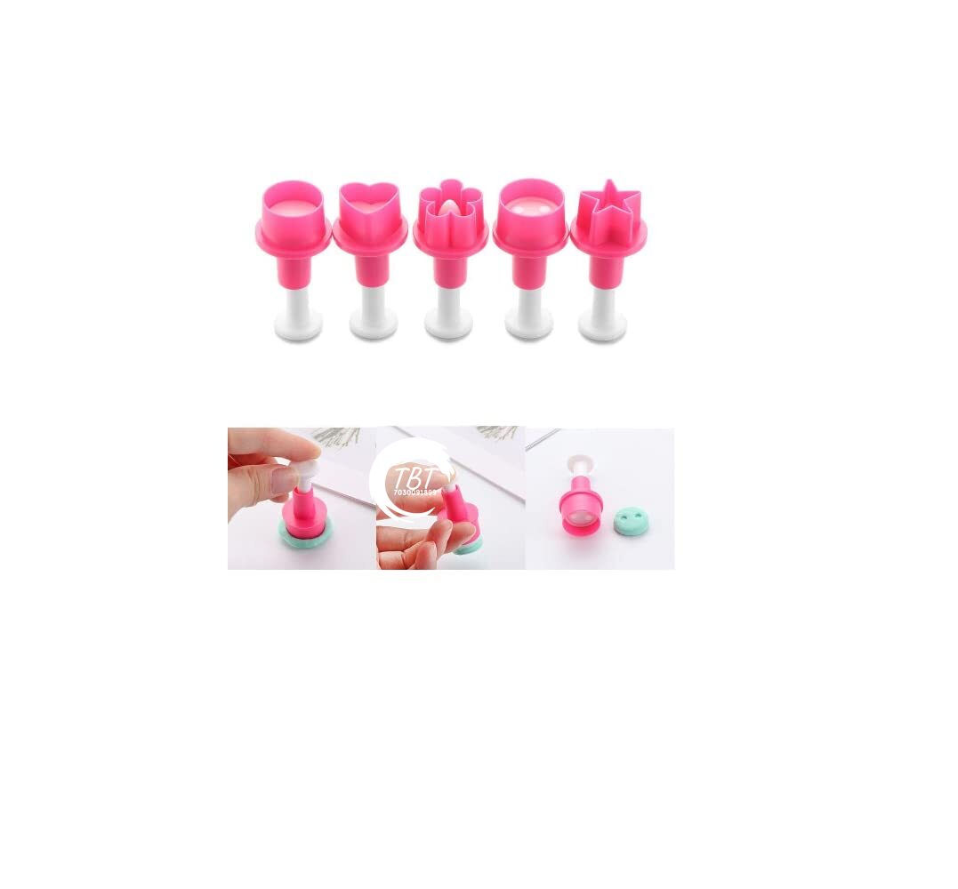 5 Different Shapes Fondant Plunger Cutter
