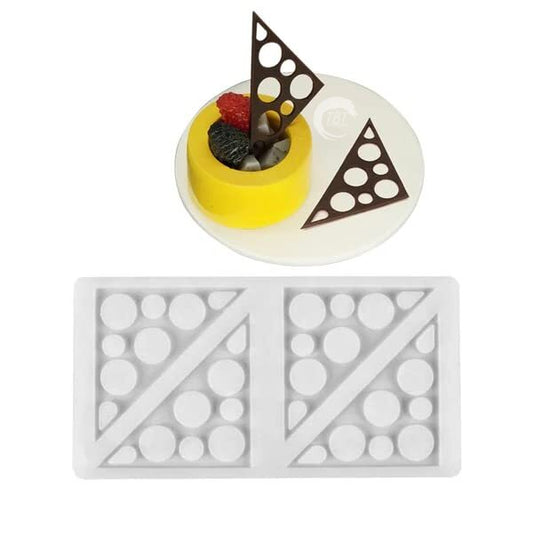 4 Cavity Triangle Shape Silicone Garnishing Sheet