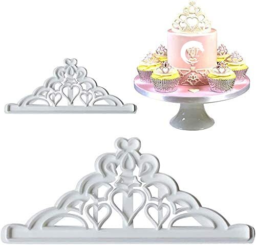 2 Piece Crown Fondant Plastic Cutter Mold