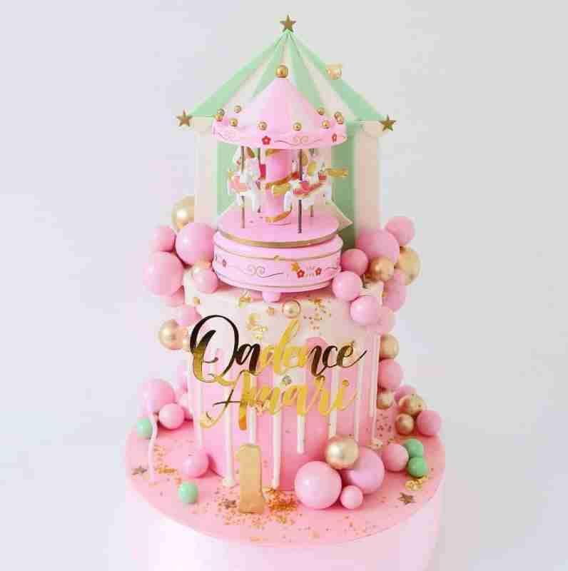 20Pcs Pink Faux Ball Cake Decoration