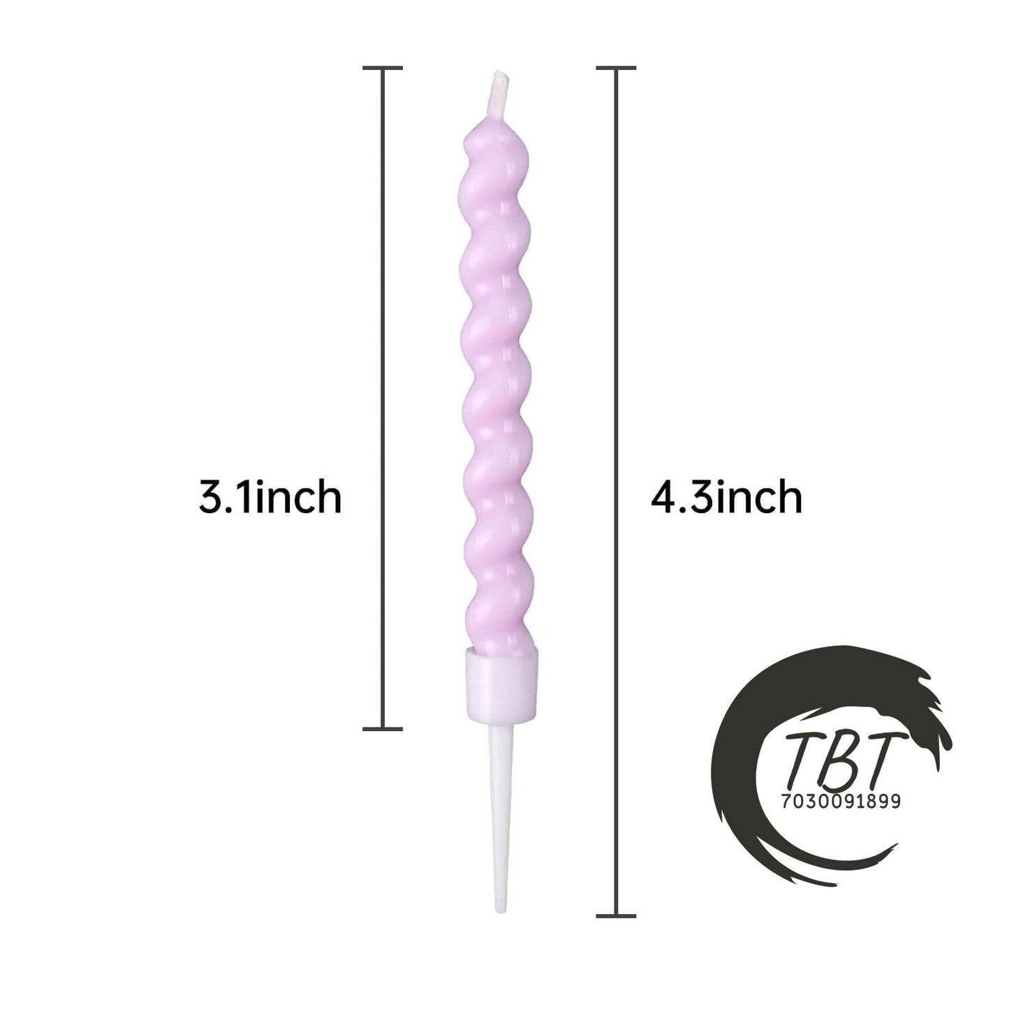 Pastel Color Twisty Curly Birthday Candles [ Set Of 6 Pcs ]