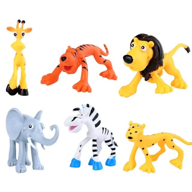 Animal Zoo Toy Cake Topper Set { Set Of 6 Piece }