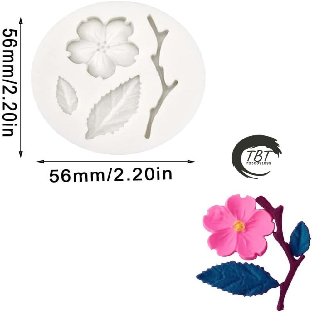 Cherry Blossom Flowers Leaf Silicone Fondant Mold