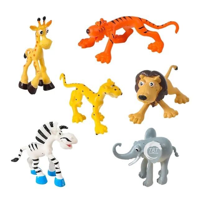 Animal Zoo Toy Cake Topper Set { Set Of 6 Piece }