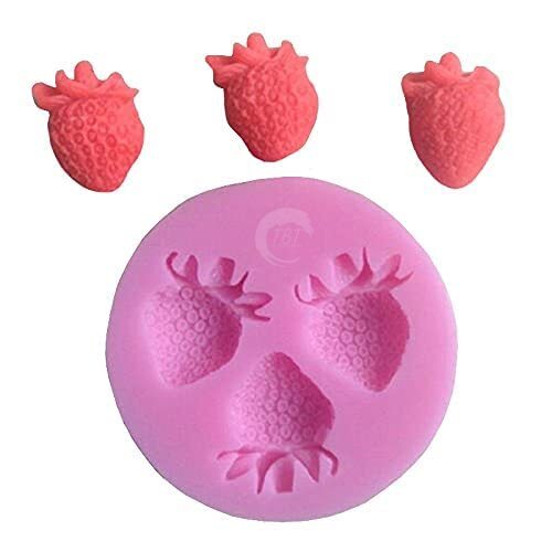 3 Cavity Strawberry Silicone Fondant Mold