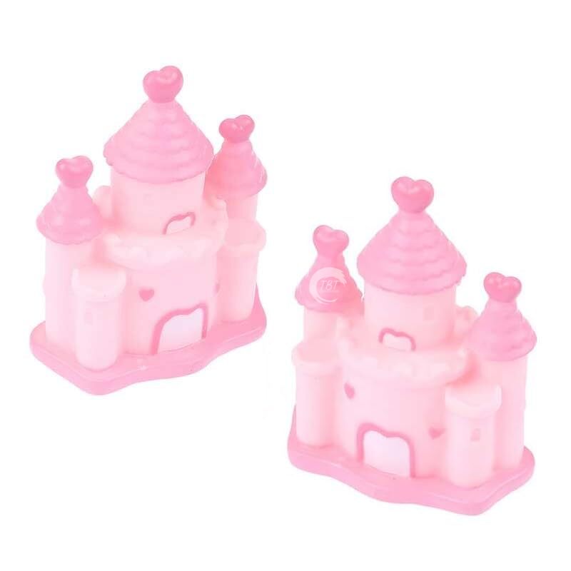 Pink Blue 3D Princess Castle Cake Toy Topper - 1 Piece