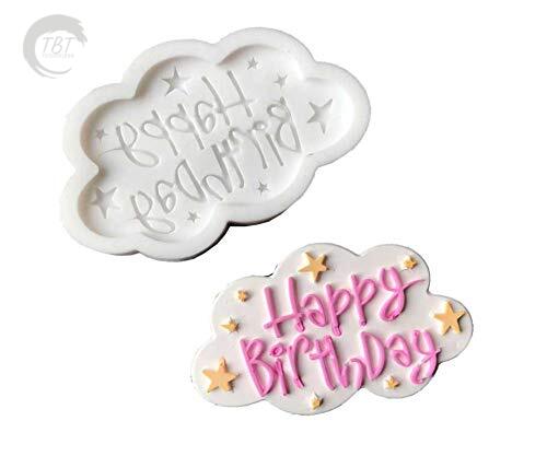 Cloud Happy Birthday Letters Silicone Fondant Mold
