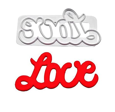 Curved Words Love Fondant Cutter