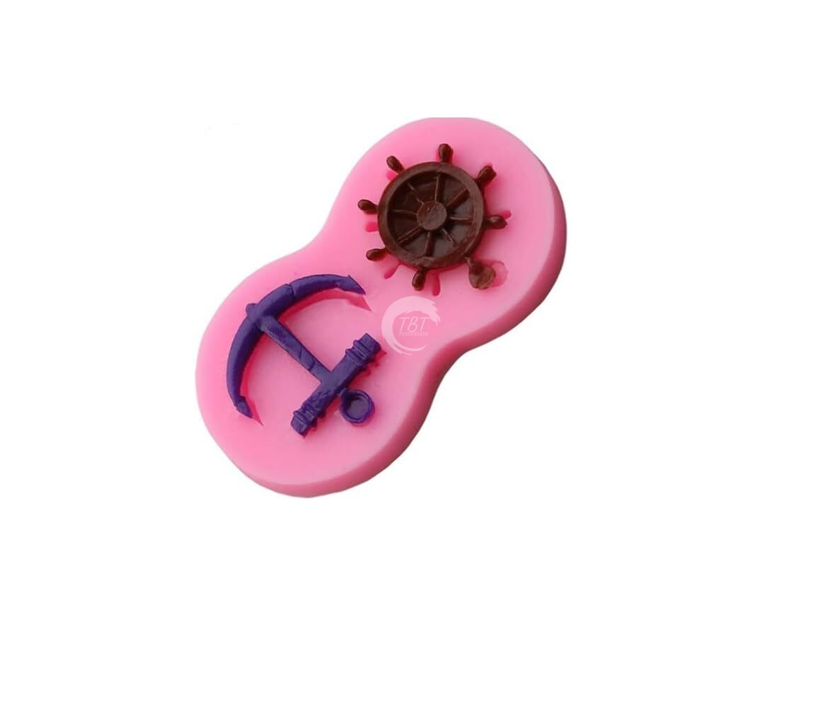 Ship Wheel Anchor Silicone Fondant Mold