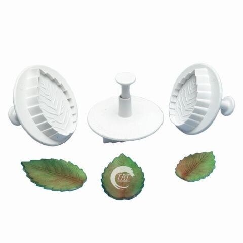 Veined Rose Leaf Plunger Fondant Cutter