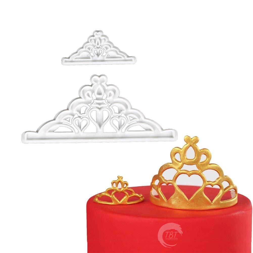 2 Piece Crown Fondant Plastic Cutter Mold