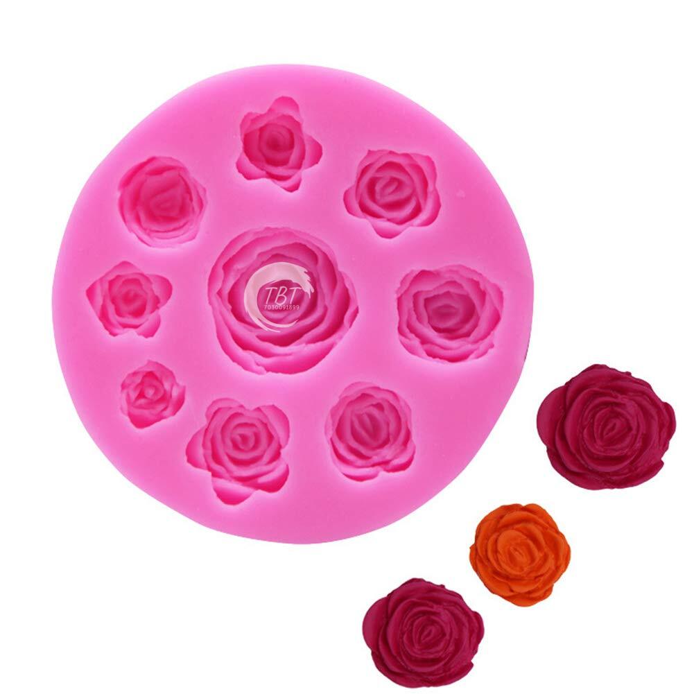 9 Cavity Rose Silicone Fondant Mold
