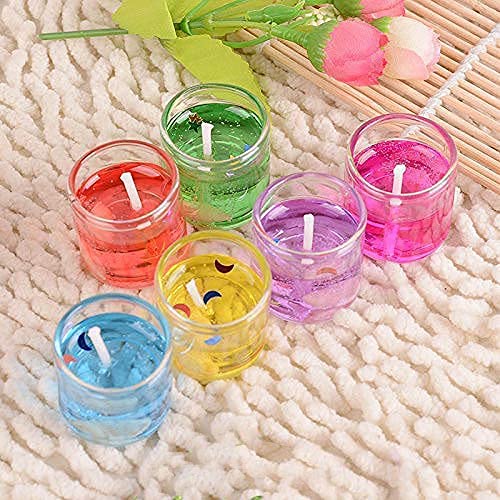 Small Glass Jelly Gel Candles [ Set Of 6 Pcs ]