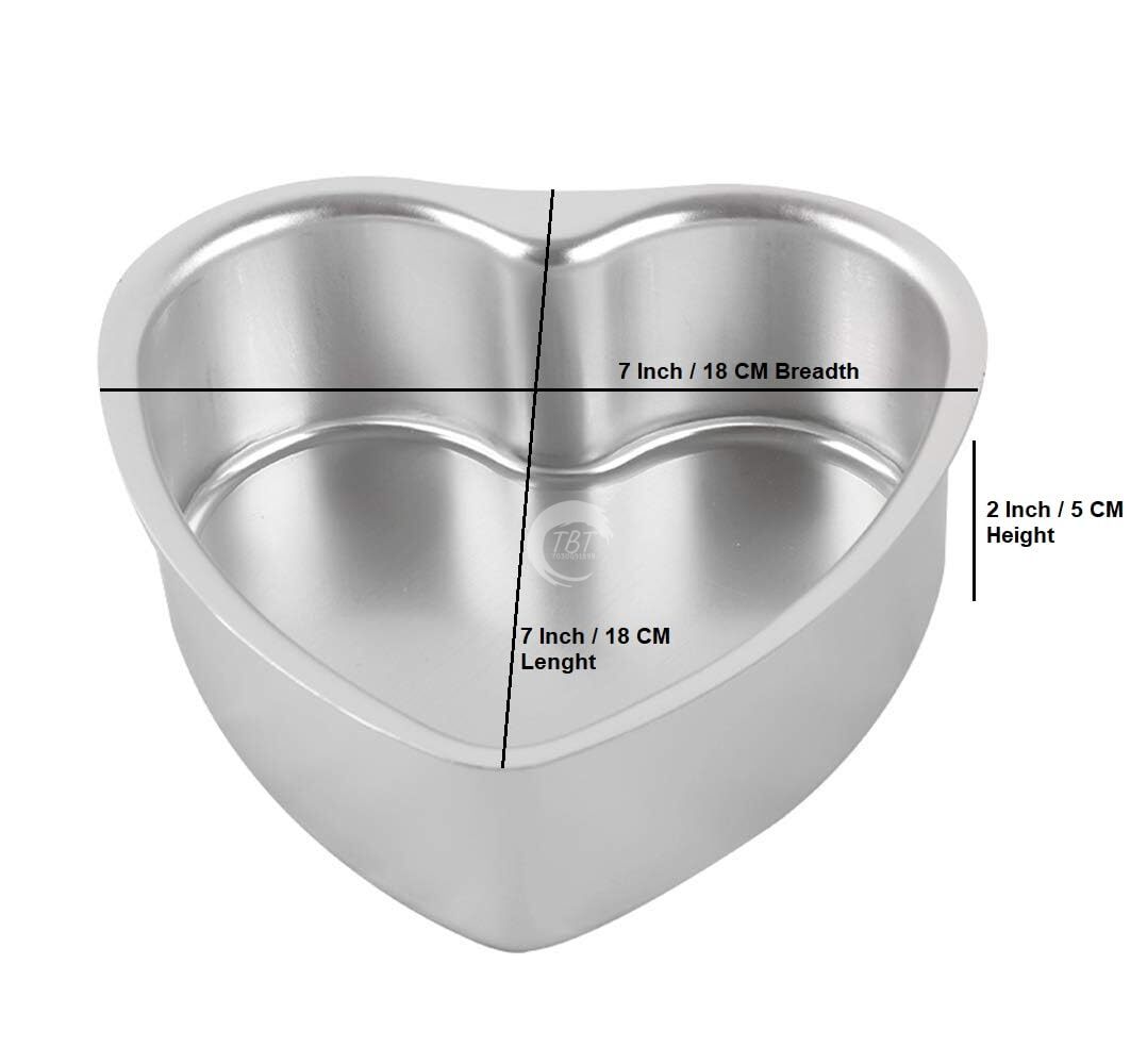 Aluminium Heart Shape Cake Mould Cake Tin - 7x2 Inch