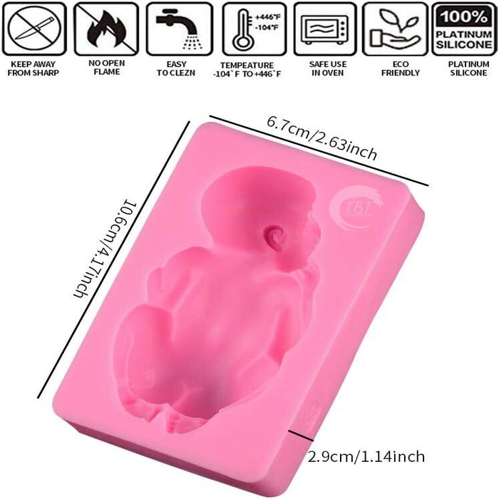 Big Size Sleeping Baby Silicone Fondant Mold